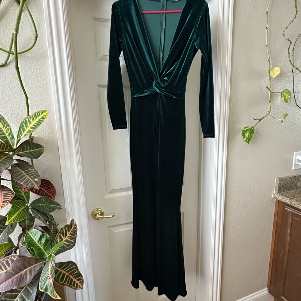 Elegant Green Velvet Jumpsuit